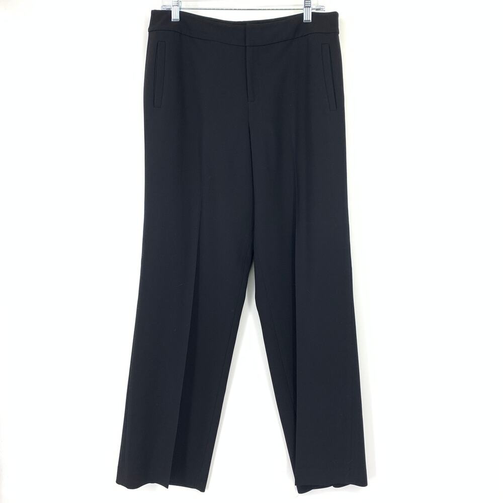 Linda Allard Ellen Tracy Pants Womens 12 Petite Black Straight Pressed Creases